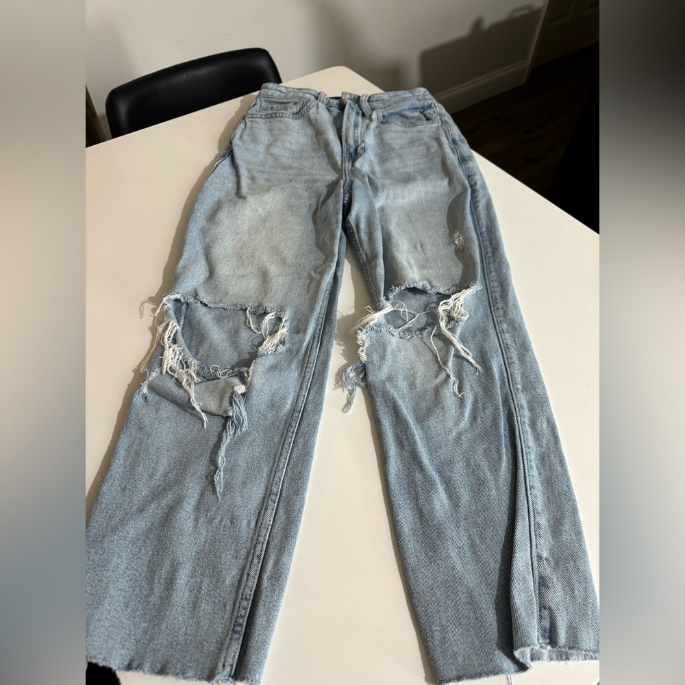 Hollister Blue ultra high-rise‎ vintage straight / stretch.